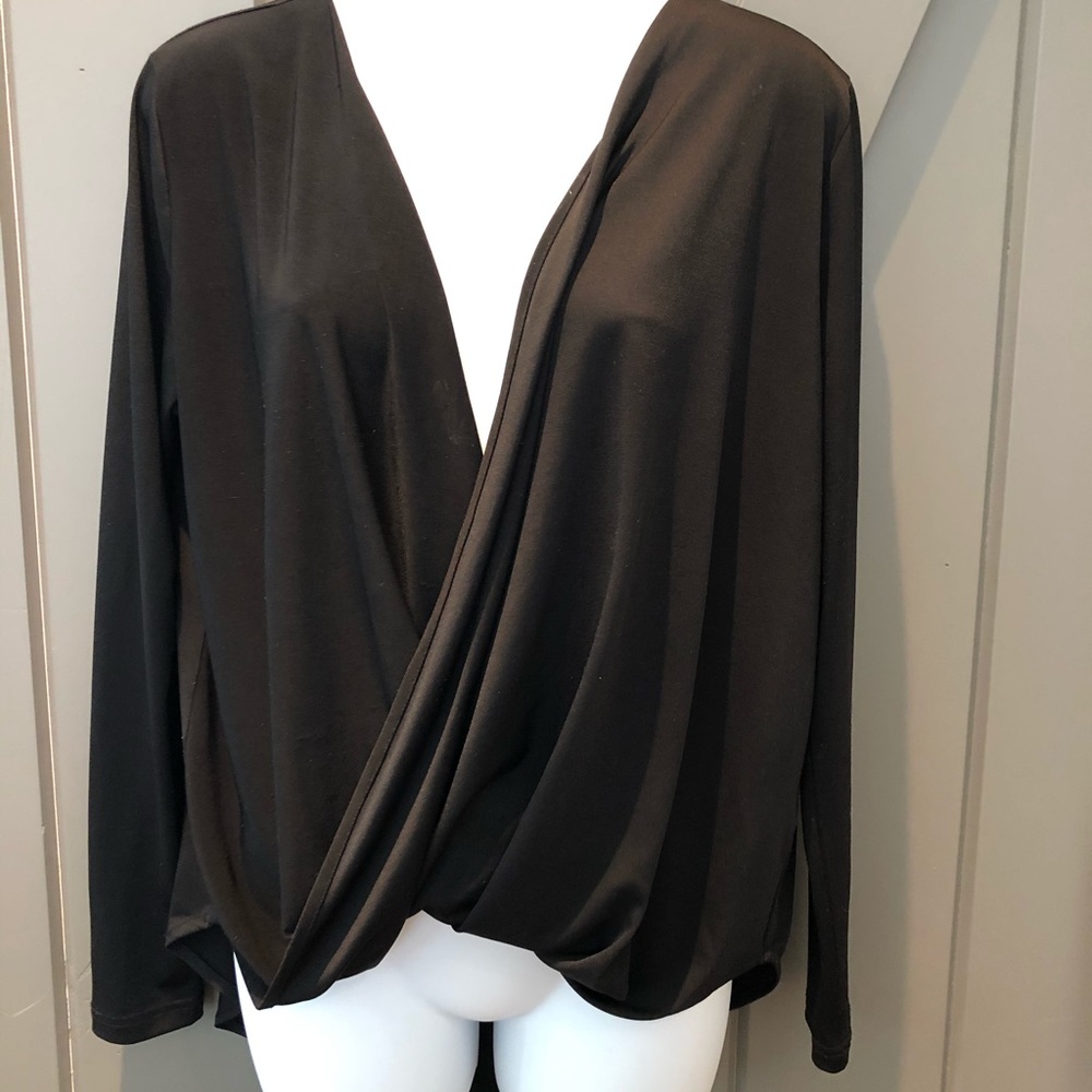 Black deep cowl blouse